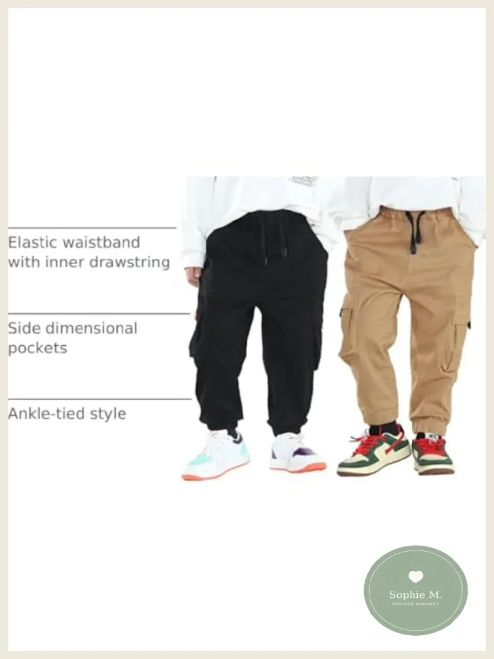 Toddler Pants 2 Pack Cotton Stretch Chino Joggers Kids Boys Girls